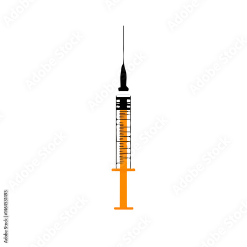 2D flat Syringe vector illustration, isolated on a white background.