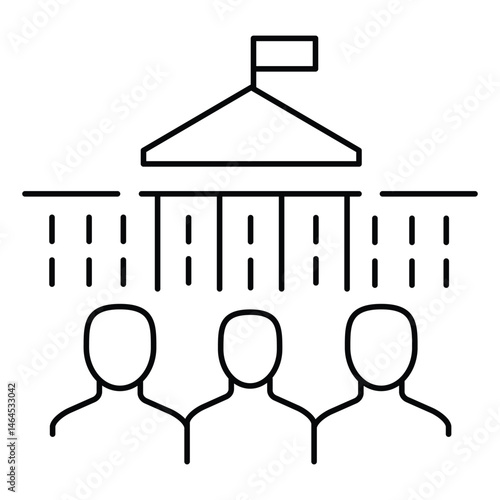 Legal Icon Representing State and Public Law vector design