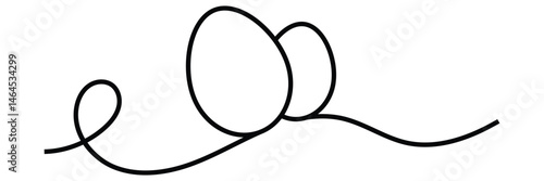 One line hand drawn continuous easter egg icon vector. Easter egg, one line drawing, continuous line art, hand drawn, vector icon, minimalist design, Easter icon, EPS 10, vector illustration