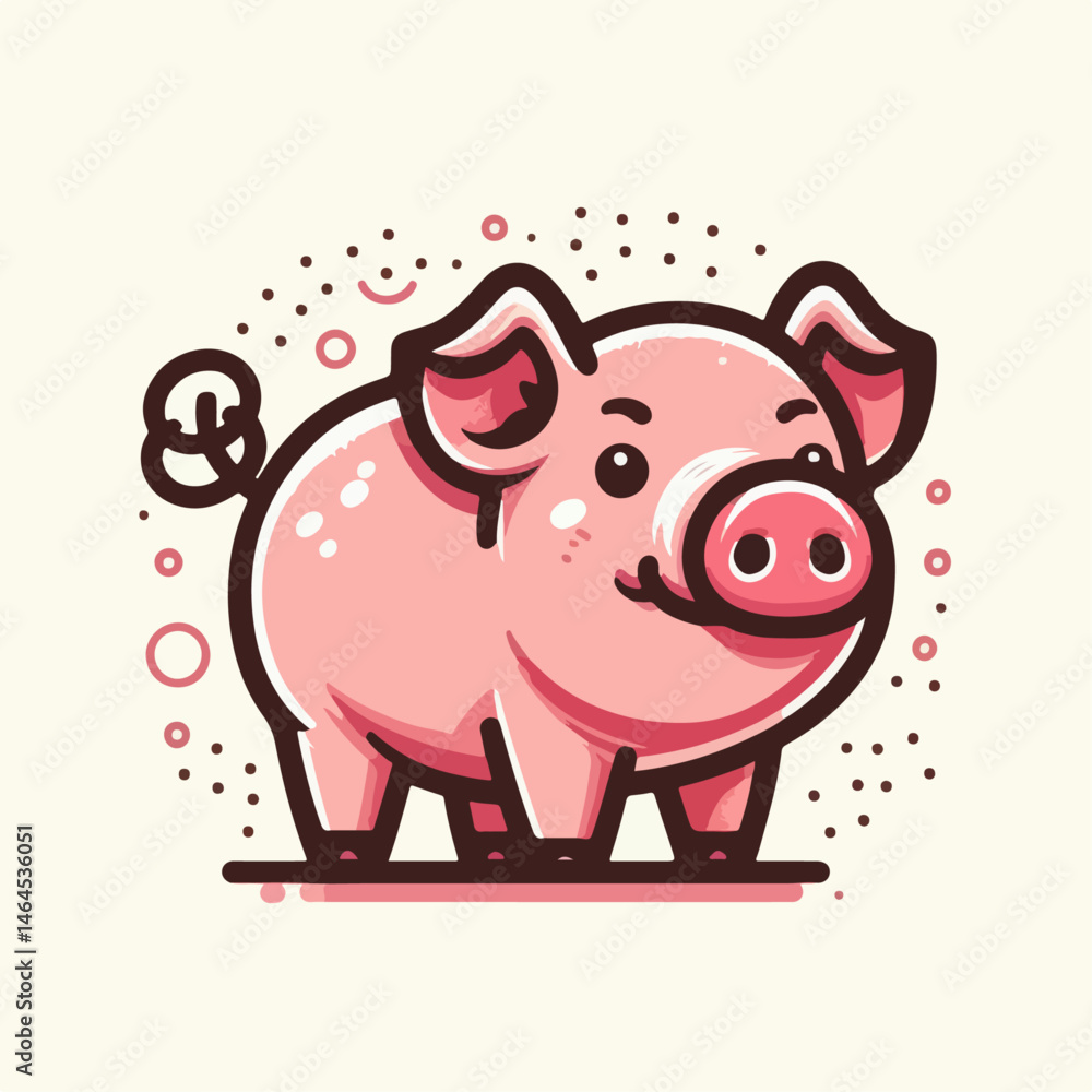 Fototapeta premium cute pig illustration