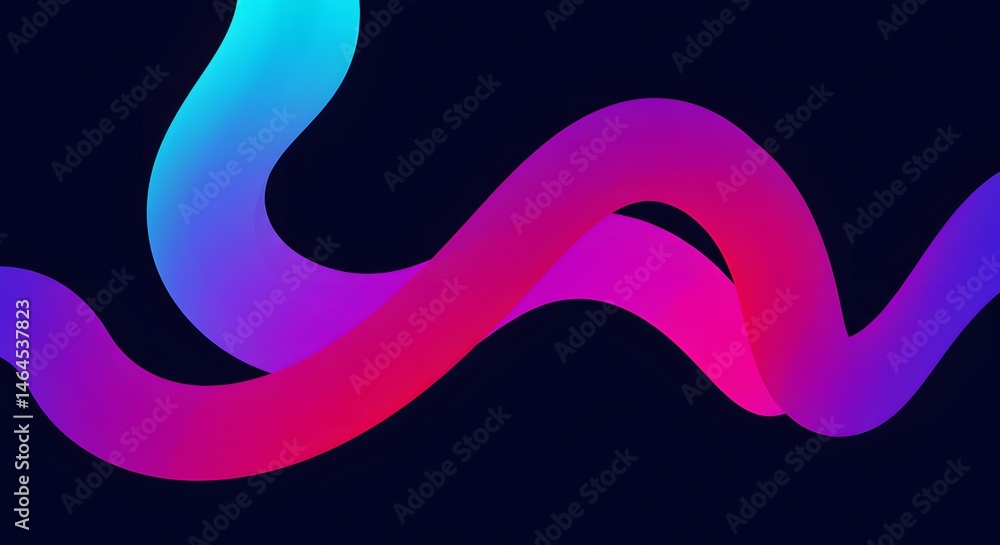 Fototapeta premium Smooth flowing ribbons in a minimal style