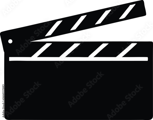 movie clapperboard silhouette vector illustration