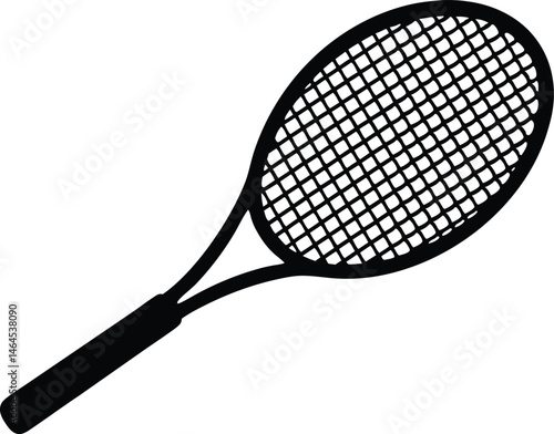 tennis racket silhouette vector icon