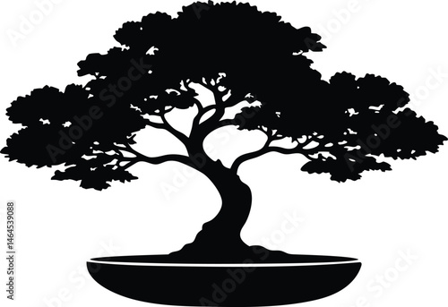 bonsai tree silhouette vector isolated