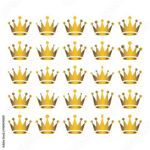 A silhouette of crowns Icon vector on a white background