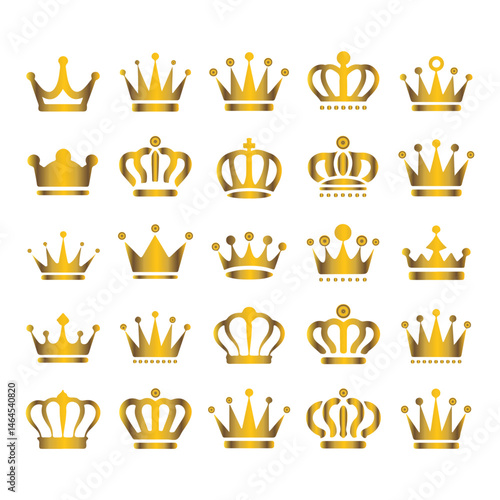 A silhouette of crowns Icon vector on a white background