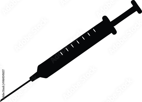 syringe injection silhouette vector icon