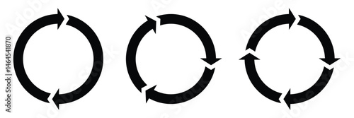 Circle Arrow icon set vector illustration, refresh icon, reload icon. Set of circle arrows rotating, different circular arrows  recycle sign, arrow clock wise rotating symbol. Design eps 10