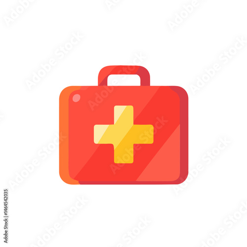 First Aid Kit 2D flat vector illustration, isolated on a white background.