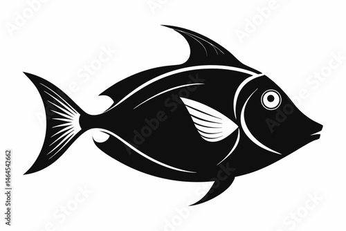 triggerfish sihouette black vector
