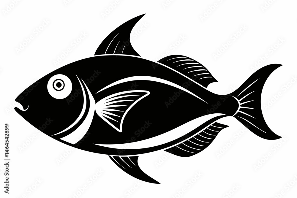 Fototapeta premium triggerfish sihouette black vector