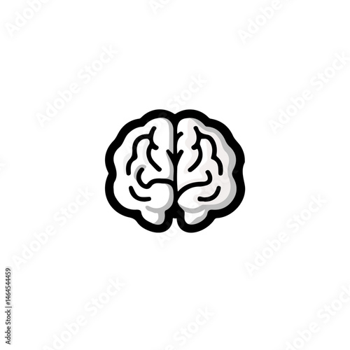 Brain 2D flat vector illustration, isolated on a white background.