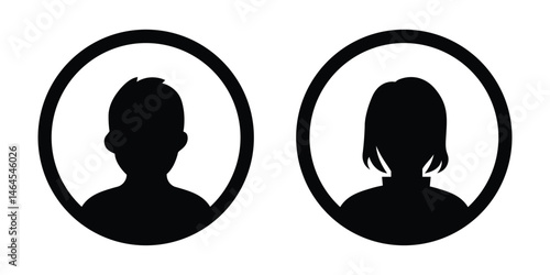 Collection of male and female profile avatars. Abstract people silhouettes and anonymous user icons. Vector illustration.