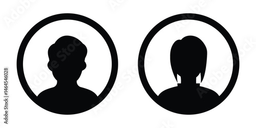 Collection of male and female profile avatars. Abstract people silhouettes and anonymous user icons. Vector illustration.