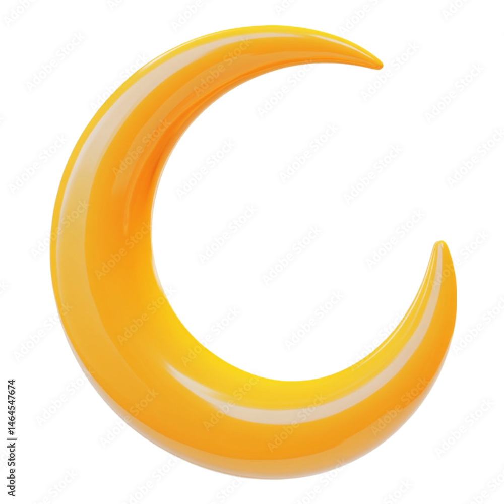 Yellow crescent moon shape on striped background abstract art Yellow crescent moon shape on striped background abstract art