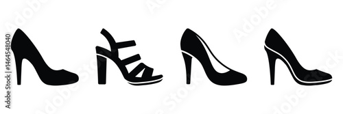 High heels shoes for women and girls icon, Women's high heel Shoes vector. ladies high shoes icon. High heel shoes icon on isolated white background. Vector illustration, EPS 10