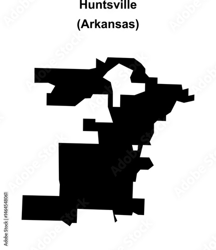 Huntsville (Arkansas) blank outline map