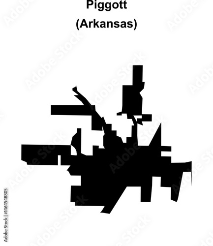 Piggott (Arkansas) blank outline map