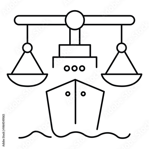 Admiralty Maritime Law vector Icon design with Gavel Symbol