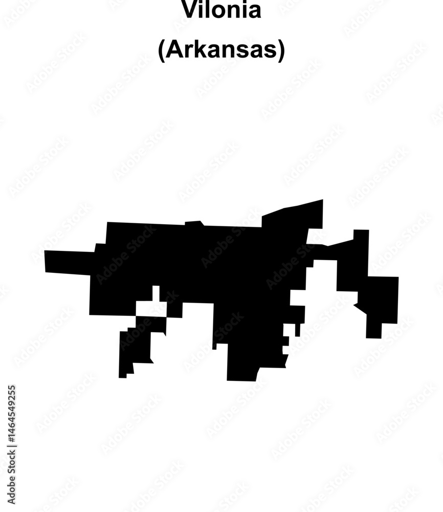 Fototapeta premium Vilonia (Arkansas) blank outline map
