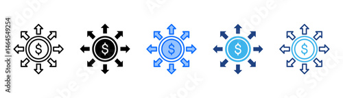 Market Expansion Icon Set With Multiple Style Collection 