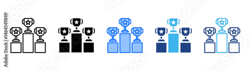 Competition Icon Set With Multiple Style Collection 