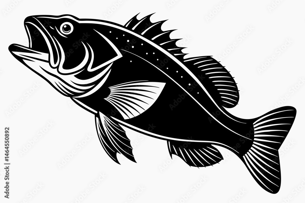 rockfish sihouette black vector rockfish sihouette black vector