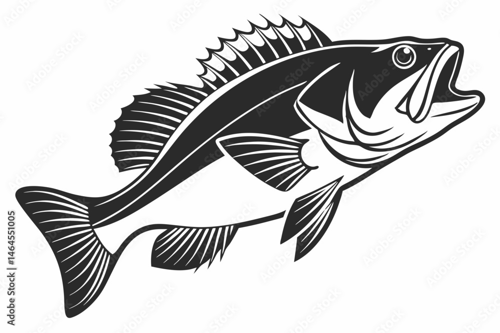 Fototapeta premium rockfish sihouette black vector