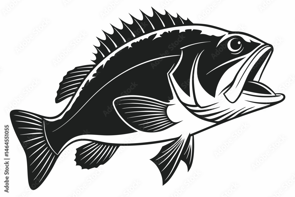 rockfish sihouette black vector rockfish sihouette black vector