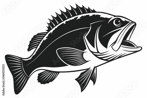 rockfish sihouette black vector