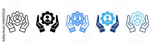 Human Resource Icon Set With Multiple Style Collection 