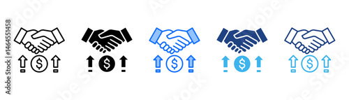 Acquisitions Icon Set With Multiple Style Collection 