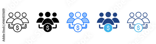 Mutual Fund Icon Set With Multiple Style Collection 