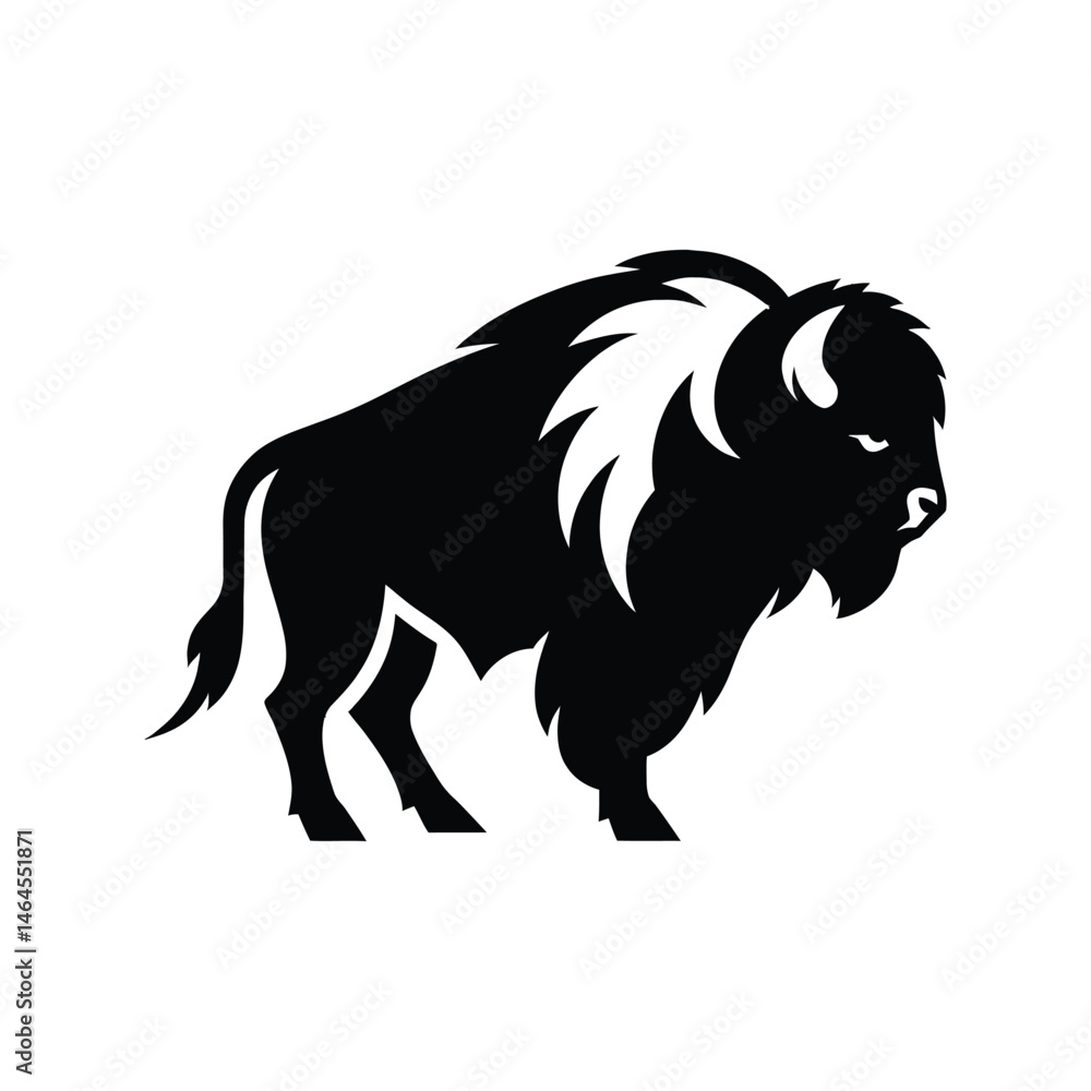 Obraz premium bison vector silhouette clip art logo illustration