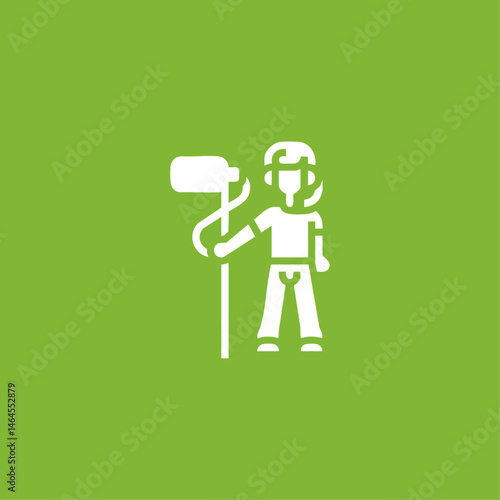 Film crew sound recordist icon logo flat vector design