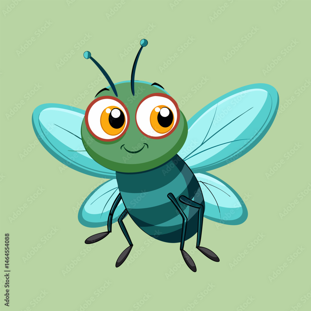 Adorable Cartoon Fly Illustration Adorable Cartoon Fly Illustration