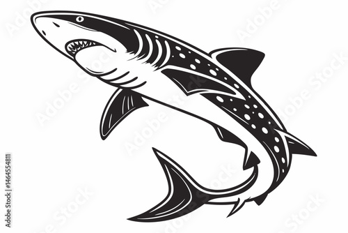 dogfish sihouette black vector
