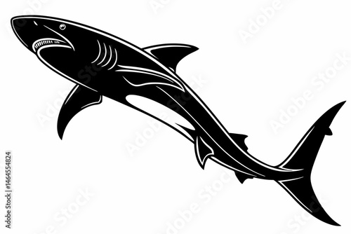 dogfish sihouette black vector