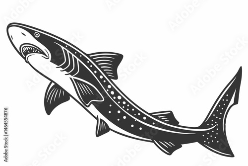 dogfish sihouette black vector