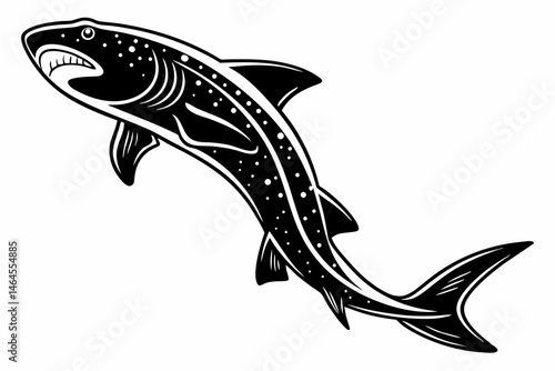 dogfish sihouette black vector