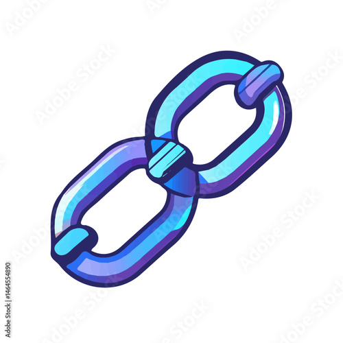 2D flat Blockchain Link vector illustration, isolated on a white background.