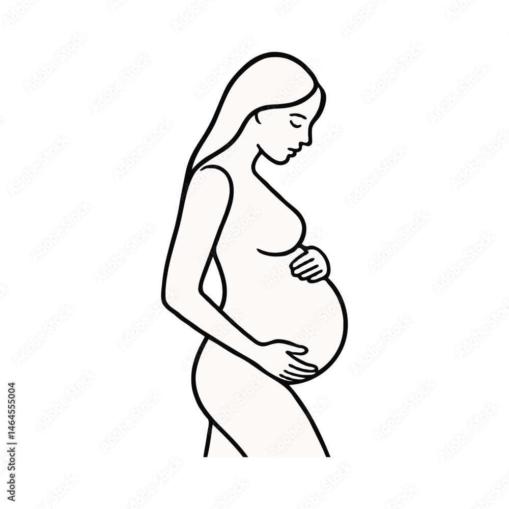 Vector illustration of pregnant lady Vector illustration of pregnant lady