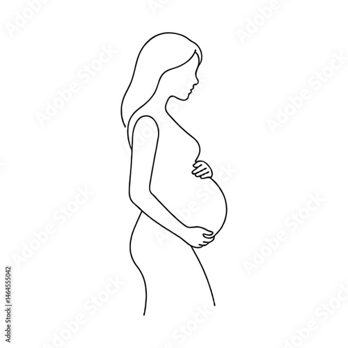 Vector illustration of pregnant lady