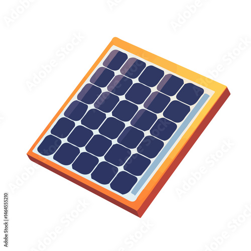 2D flat vector illustration of Solar Panel, isolated on a white background.