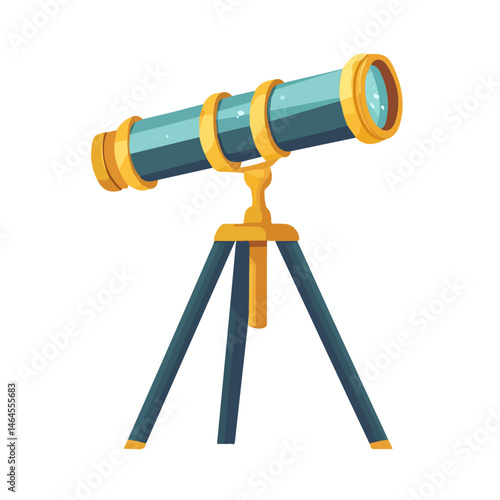 2D flat Telescope vector illustration, isolated on a white background.
