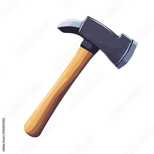 2D flat Hammer vector illustration, isolated on a white background.