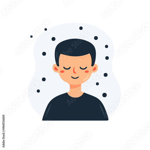 Breathing Exercise 2D flat vector illustration, isolated on a white background.