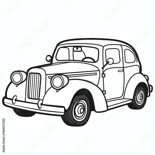 Wallpaper Mural Cute cartoon car coloring page illustration for kids Torontodigital.ca