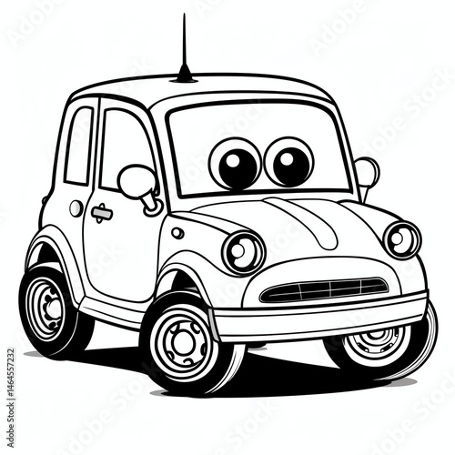Wallpaper Mural Cute cartoon car coloring page illustration for kids Torontodigital.ca