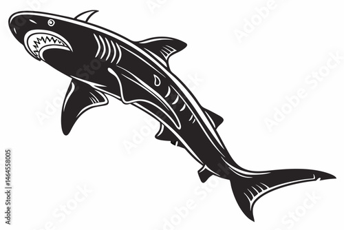 lanternshark sihouette black vector